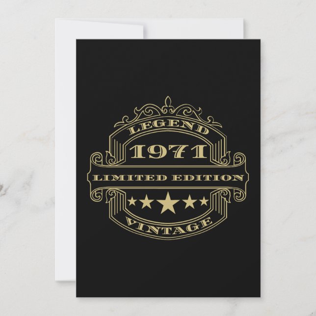Convite de Aniversário Personalizado Ano 1971 (Frente)