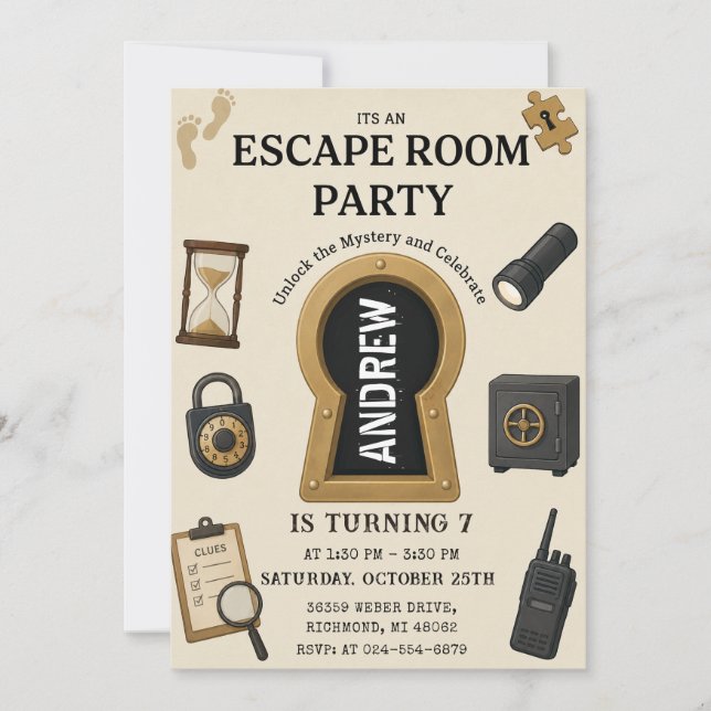 Convite de Aniversário Personalizado com Dica de M (Frente)