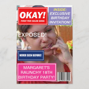 Convite de aniversário personalizado com fofocas d