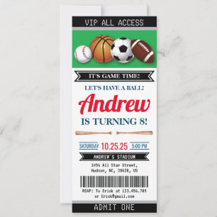 Convite de Aniversário Personalizado com Ingresso