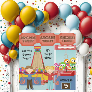 Convite de aniversário personalizado da arcada