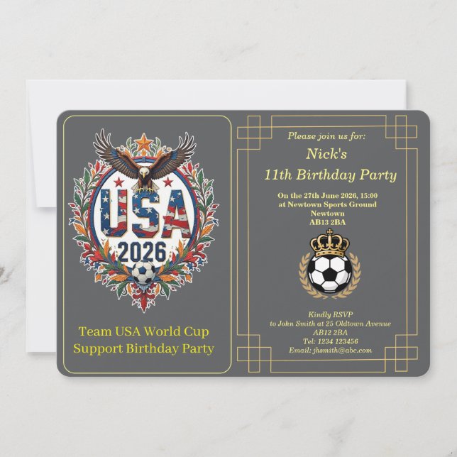 Convite de Aniversário Personalizado da Seleção de (Frente)