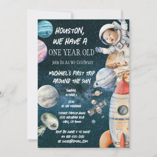 Convite de Aniversário Personalizado de Astronauta