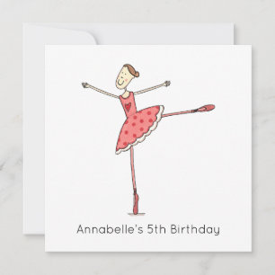 Convite de Aniversário Personalizado de Bailarina