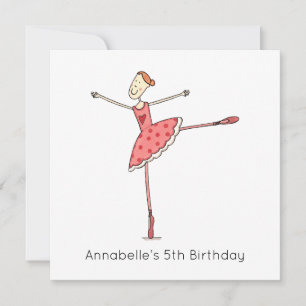 Convite de Aniversário Personalizado de Bailarina