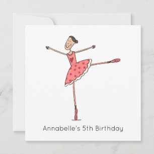 Convite de Aniversário Personalizado de Bailarina