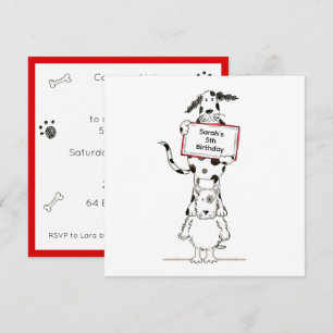 Convite de Aniversário Personalizado de Cães Acrob