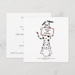 Convite de Aniversário Personalizado de Cães Acrob