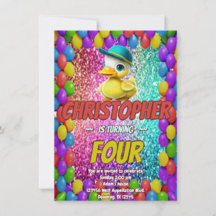 Convite de aniversário personalizado de carateres