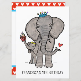 Convite de Aniversário Personalizado de Elefante e