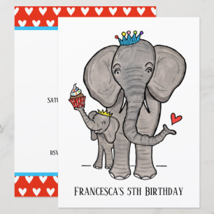 Convite de Aniversário Personalizado de Elefante e
