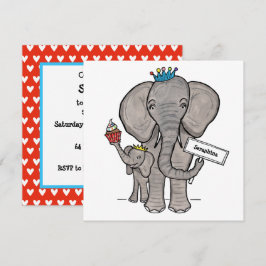 Convite de Aniversário Personalizado de Elefante e