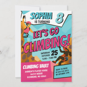 Convite de Aniversário Personalizado de Escalada e