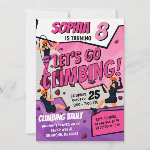 Convite de Aniversário Personalizado de Escalada e