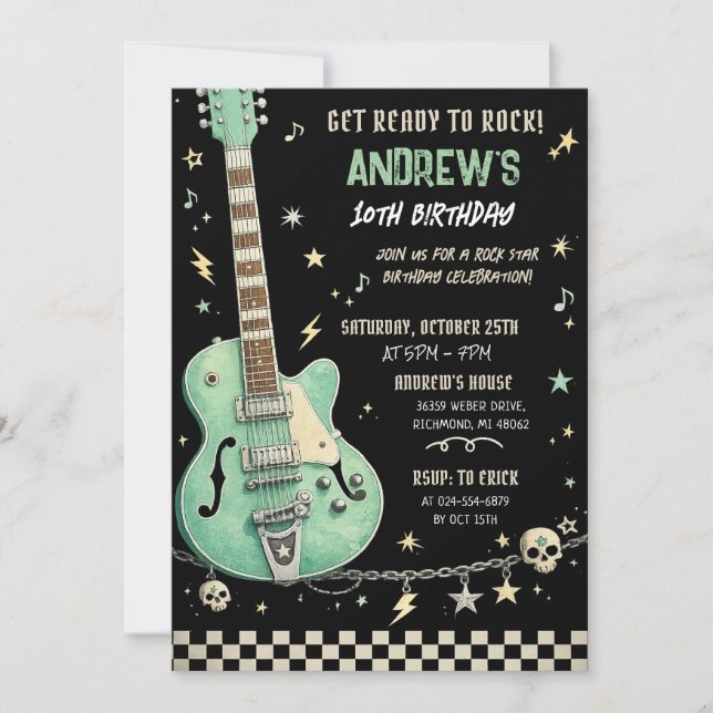 Convite de Aniversário Personalizado de Estrela do (Frente)