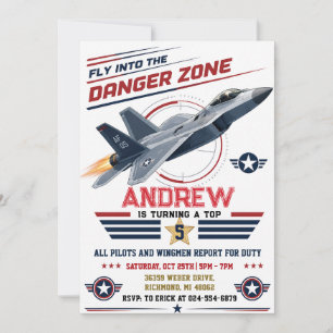 Convite de Aniversário Personalizado de Piloto de