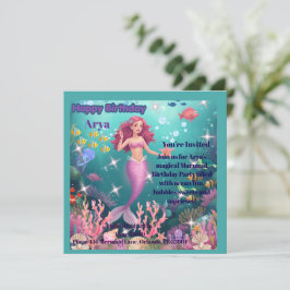 Convite de Aniversário Personalizado de Sereia