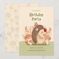 Convite de Aniversário Personalizado deouriço-cach