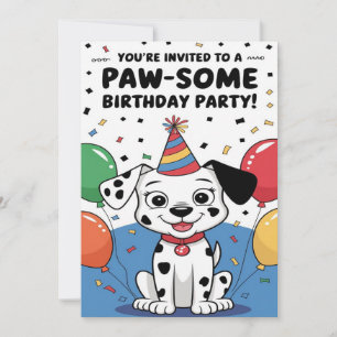 Convite de aniversário personalizado do dálmata