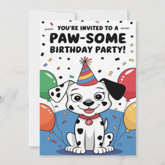 Convite de aniversário personalizado do dálmata