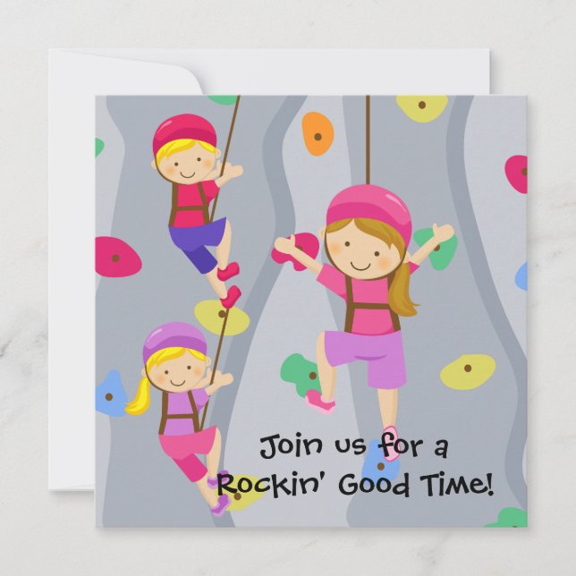 Convite de Aniversário Personalizado do Rock Wall (Frente)