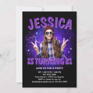 Convite de Aniversário Personalizado Foto Retro Y2