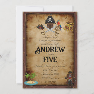 Convite de Aniversário Personalizado Mapa do Tesou