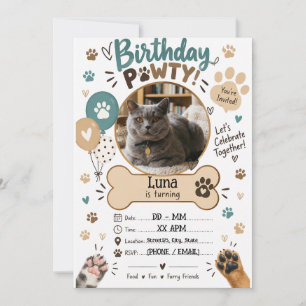 Convite de Aniversário Personalizado para Cachorro