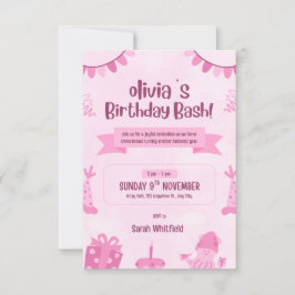 Convite de Aniversário Personalizado para Menina