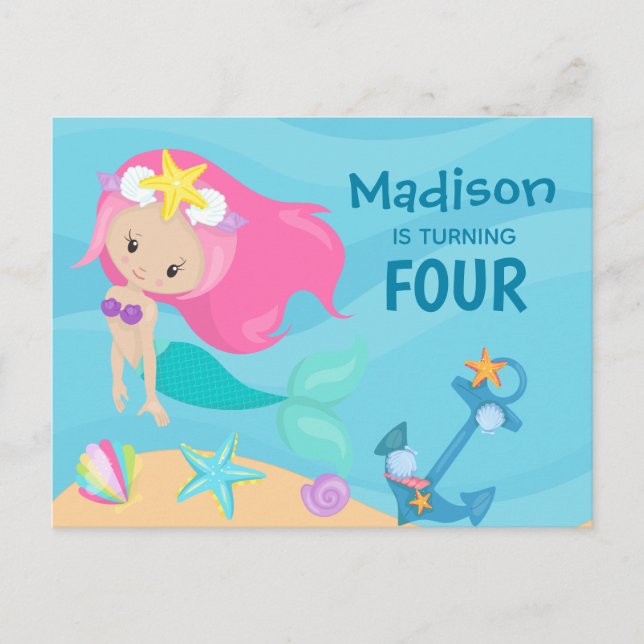 Convite de Aniversário Personalizado para Menina S (Frente)