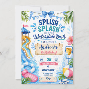 Convite de Aniversário Personalizado para Tobogã d