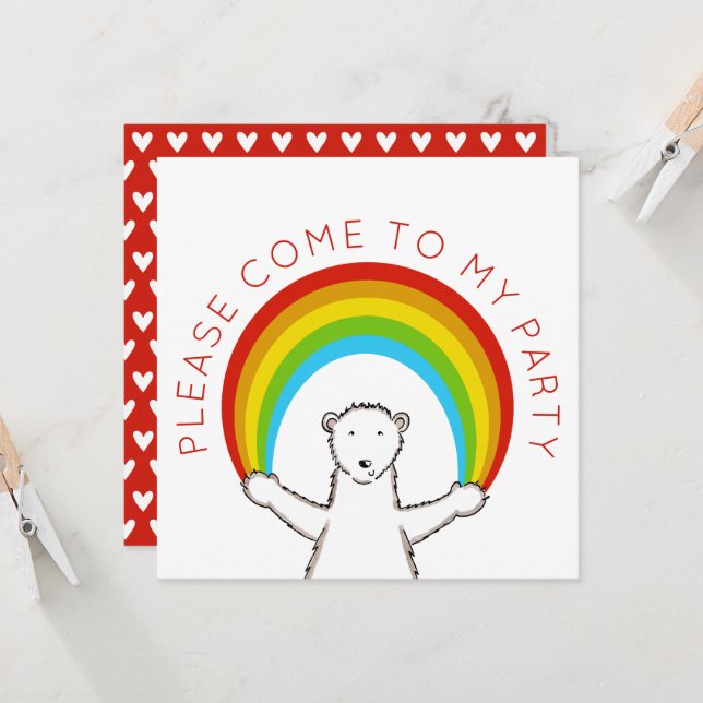 Convite de Aniversário Personalizado para Urso Pol (Frente/Verso In Situ)