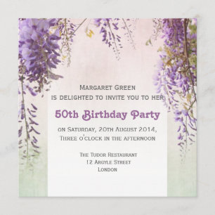 Convite de aniversário personalizado para Violet