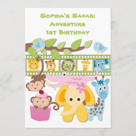 Convite de Aniversário Personalizado Safari