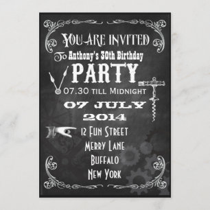 Convite de Aniversário Personalizado Steampunk em