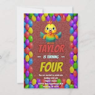 Convite de Aniversário Personalizado Turquia Único
