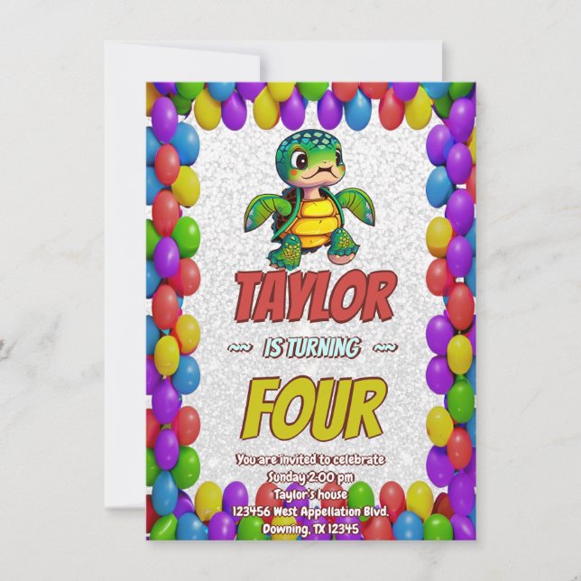 Convite de Aniversário Personalizado Único de Tart (Frente)