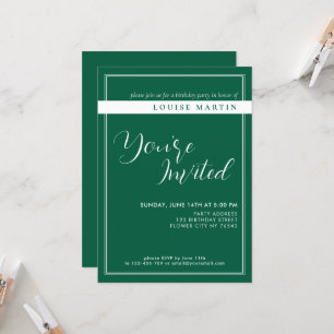 Convite de Aniversário Personalizado Verde Rico