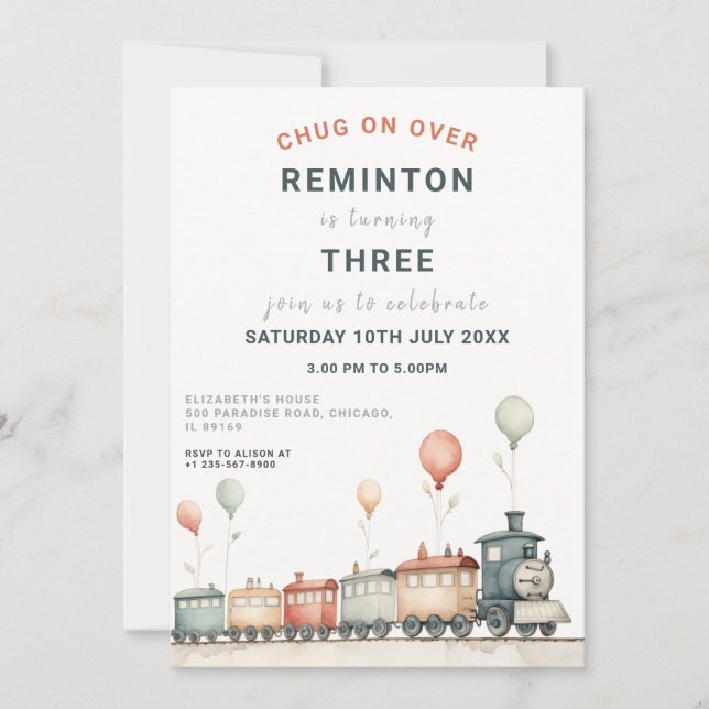 Convite de Aniversário Personalizável Da Estrada D (Frente)