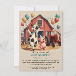 Convite de Aniversário Personalizável de Animais d