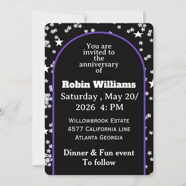 Convite de Aniversário Personalizável | Editável (Frente)