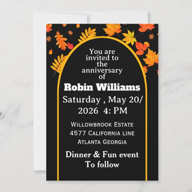 Convite de Aniversário Personalizável | Editável (Frente)