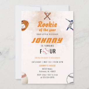 Convite de aniversário pessoal de beisebol