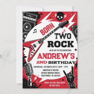 Convite de Aniversário Pessoal Nascido Para Rock