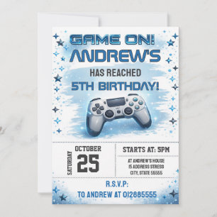 Convite de Aniversário Pessoal para Jogo de Vídeo 
