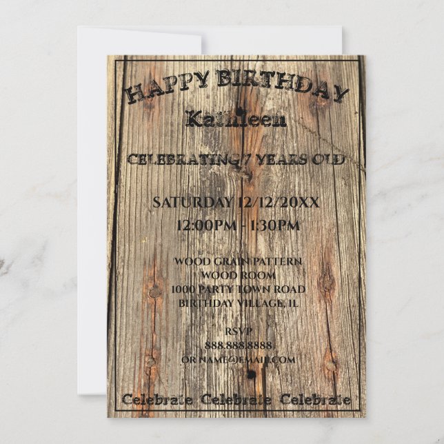 CONVITE DE ANIVERSÁRIO PHOTO YUKON FOTO DE GRÃOS D (Frente)