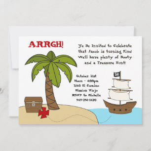 Convite de aniversário Pirata