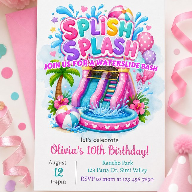 Convite de Aniversário Piscina de Bolinhas | Casa  (Criador carregado)