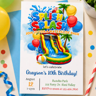 Convite de Aniversário Piscina de Bolinhas | Casa