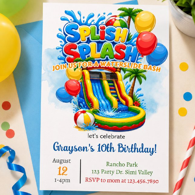 Convite de Aniversário Piscina de Bolinhas | Casa  (Criador carregado)